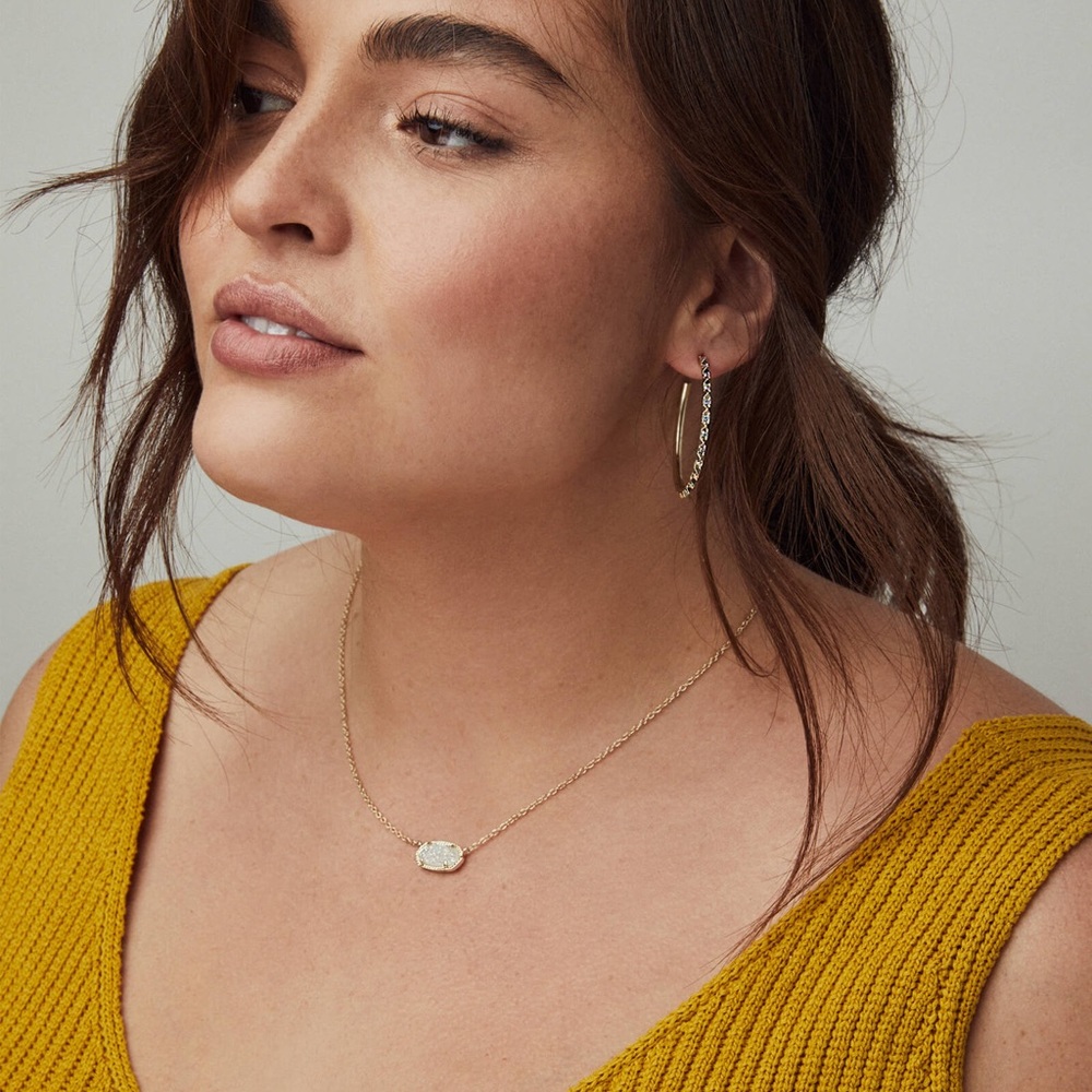 Elisa Gold Pendant in Iridescent Drusy
